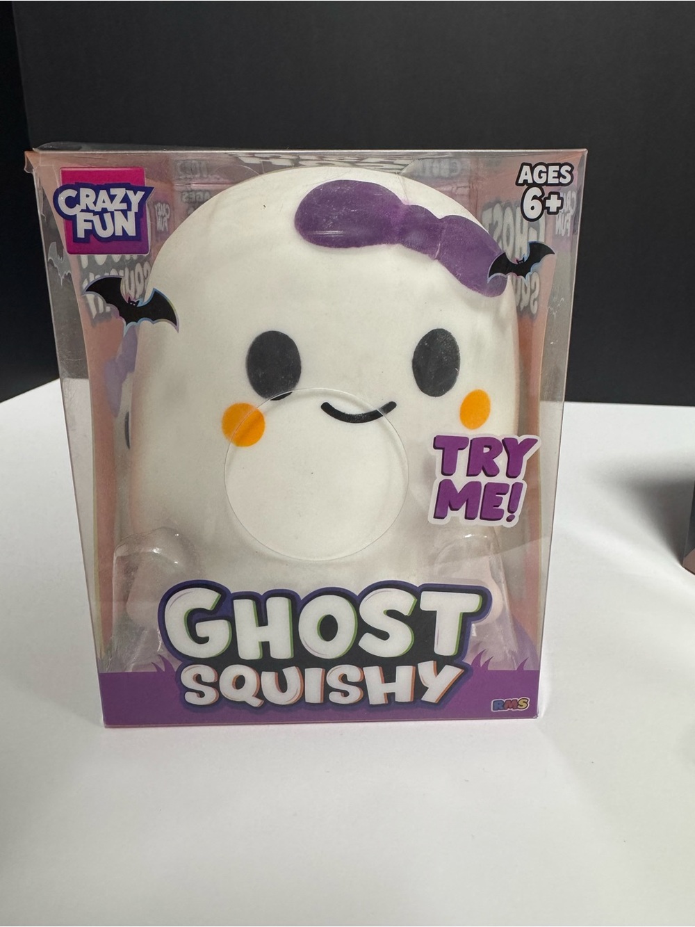 Ghost Squishy Plush Toy - White & Purple (New)